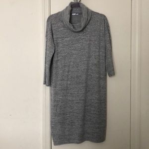 Gap Softspun Cowl Neck Dress Heather Gray Med EUC